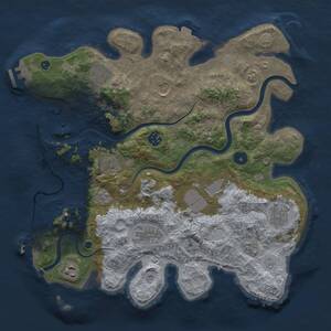 Thumbnail Rust Map: Procedural Map, Size: 3650, Seed: 79015243, 15 Monuments