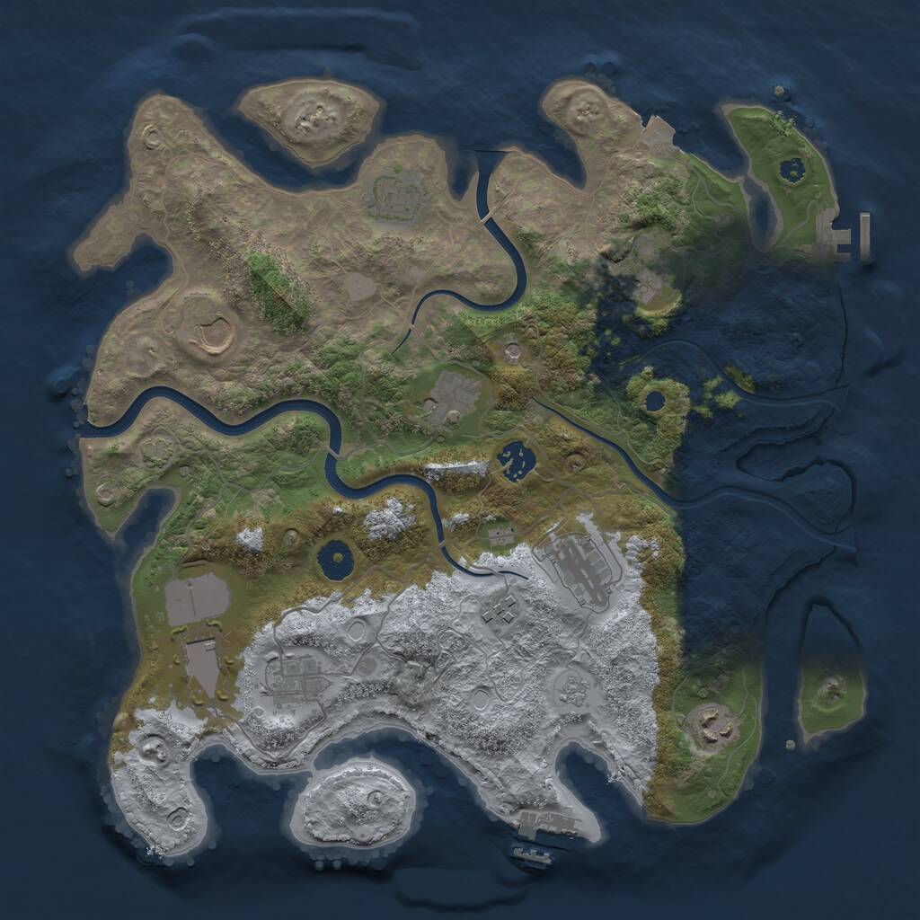 Rust Map: Procedural Map, Size: 3700, Seed: 1310521, 16 Monuments
