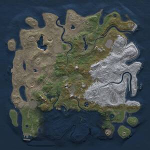 Thumbnail Rust Map: Procedural Map, Size: 4500, Seed: 1825465769, 16 Monuments