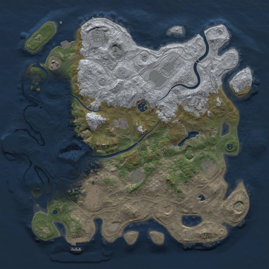 Rust Map: Procedural Map, Size: 4250, Seed: 1478016950, 17 Monuments