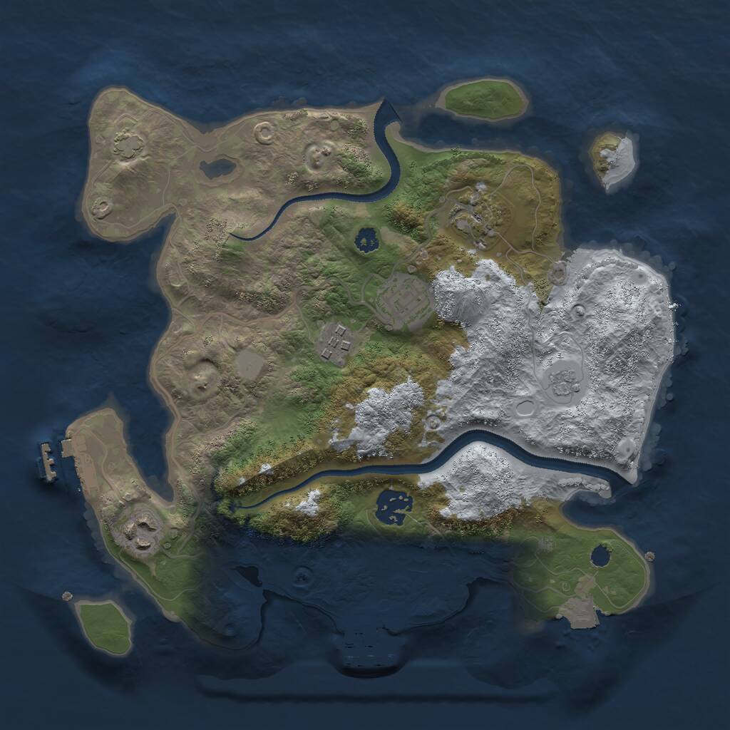 Rust Map: Procedural Map, Size: 3000, Seed: 599278208, 10 Monuments