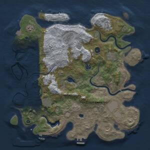 Thumbnail Rust Map: Procedural Map, Size: 4000, Seed: 1625348632, 15 Monuments
