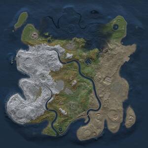 Thumbnail Rust Map: Procedural Map, Size: 3750, Seed: 732400988, 16 Monuments