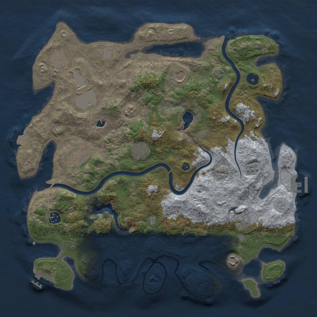 Rust Map: Procedural Map, Size: 4000, Seed: 912204370, 15 Monuments