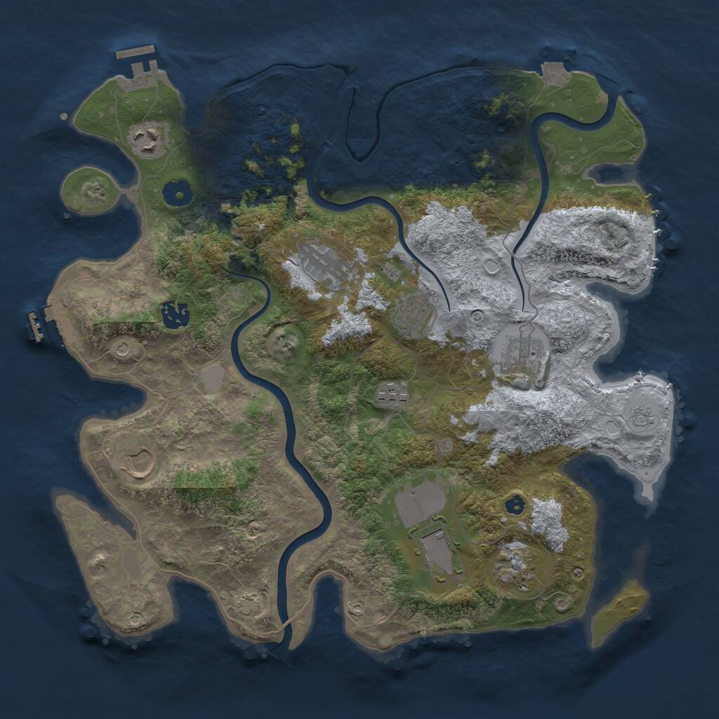 Rust Map: Procedural Map, Size: 3750, Seed: 1284142290, 15 Monuments