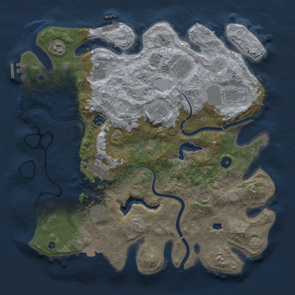 Rust Map: Procedural Map, Size: 4000, Seed: 36332864, 16 Monuments