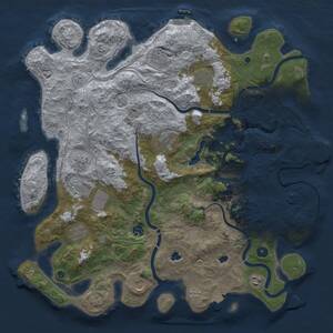 Thumbnail Rust Map: Procedural Map, Size: 4500, Seed: 2040829411, 16 Monuments
