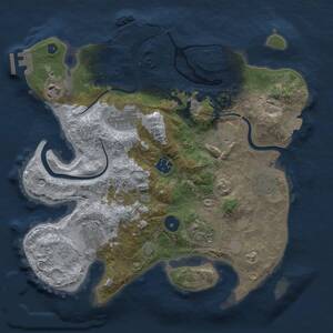 Thumbnail Rust Map: Procedural Map, Size: 3250, Seed: 2007735088, 14 Monuments