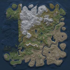 Thumbnail Rust Map: Procedural Map, Size: 5000, Seed: 2128749943, 17 Monuments