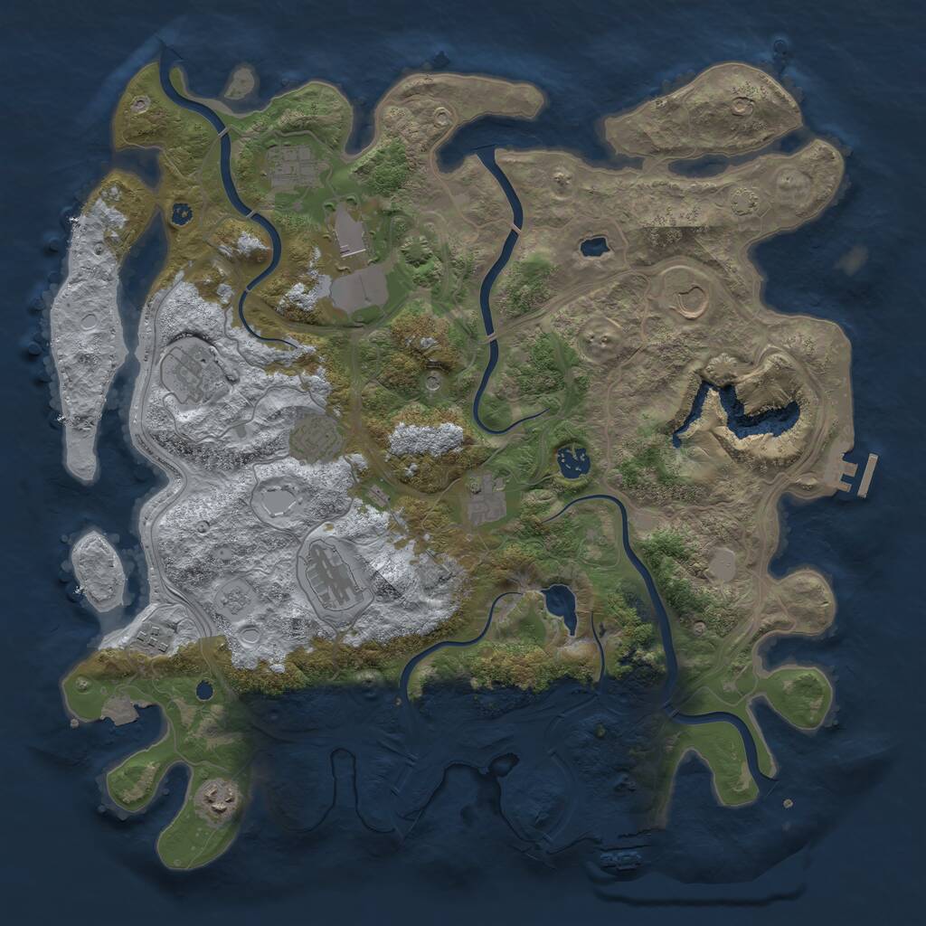 Rust Map: Procedural Map, Size: 4250, Seed: 427585589, 16 Monuments