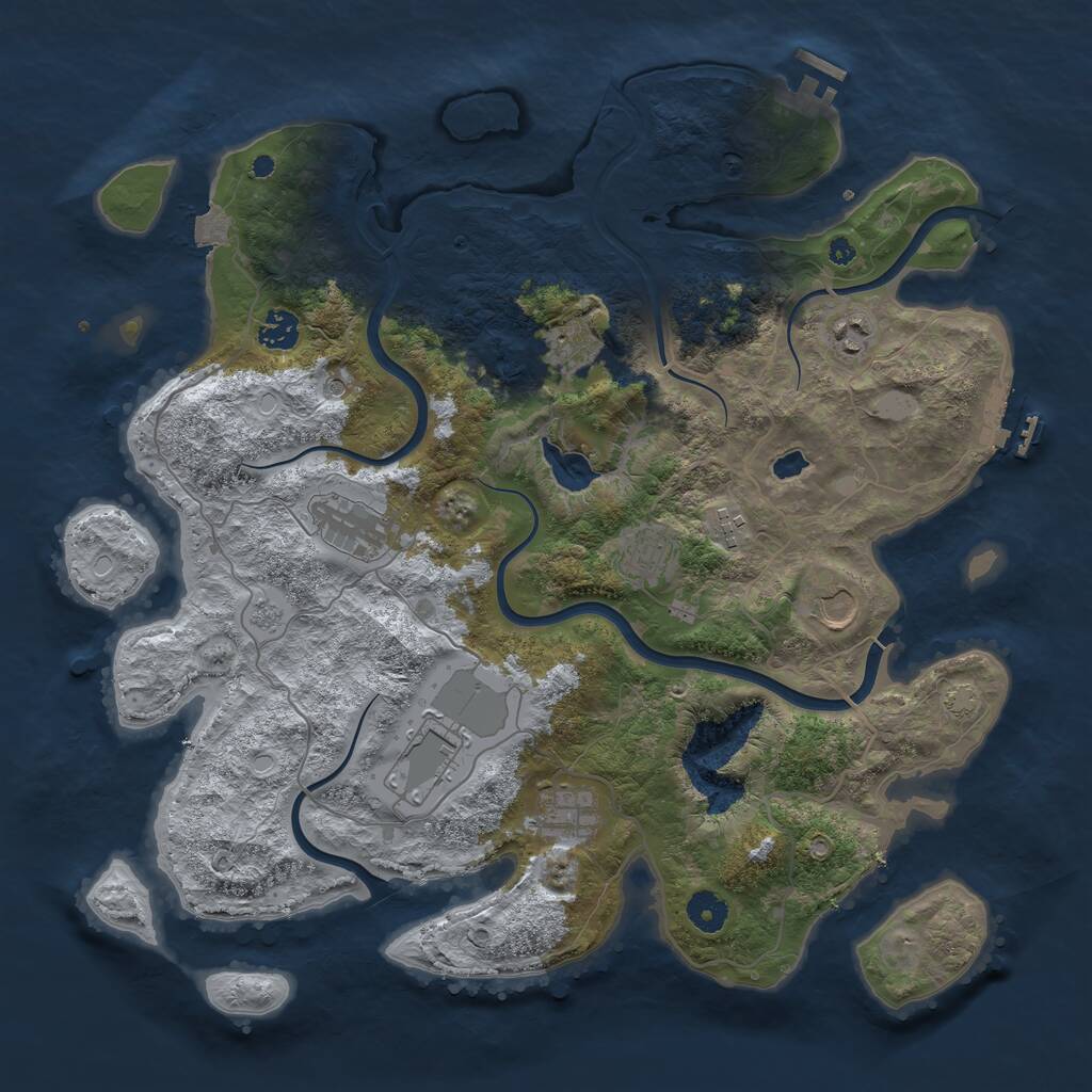 Rust Map: Procedural Map, Size: 4050, Seed: 409864133, 15 Monuments