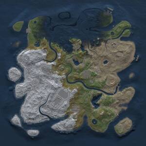 Thumbnail Rust Map: Procedural Map, Size: 4050, Seed: 409864133, 15 Monuments