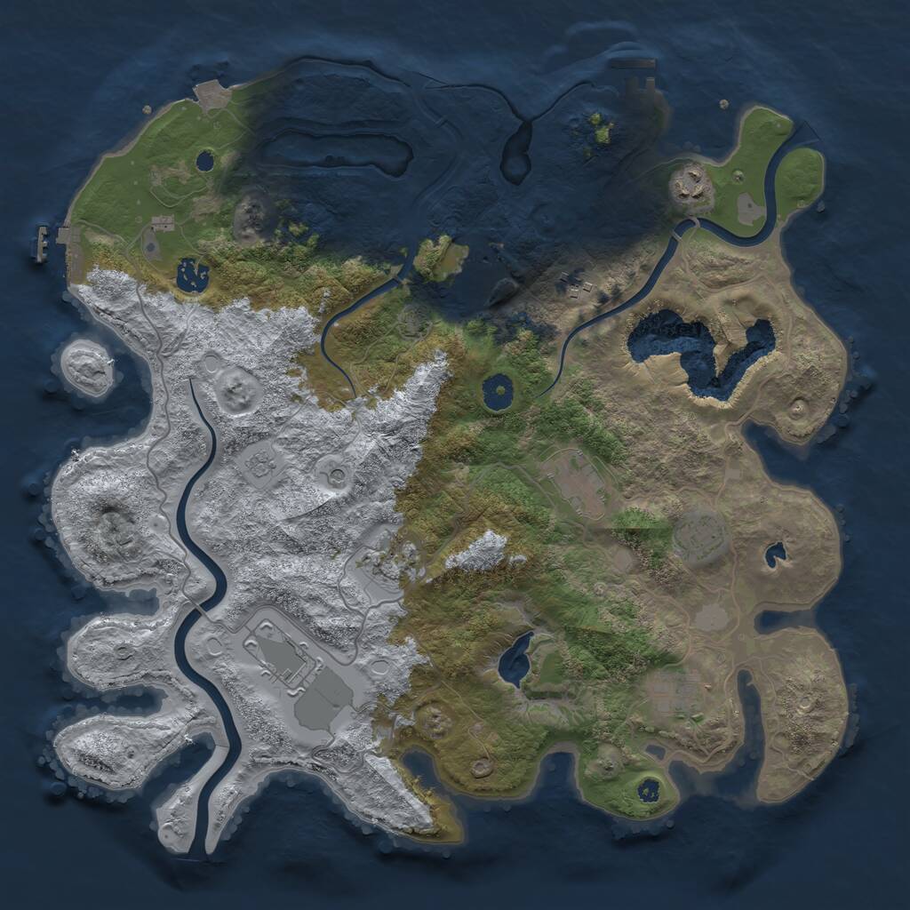Rust Map: Procedural Map, Size: 4000, Seed: 590835284, 15 Monuments