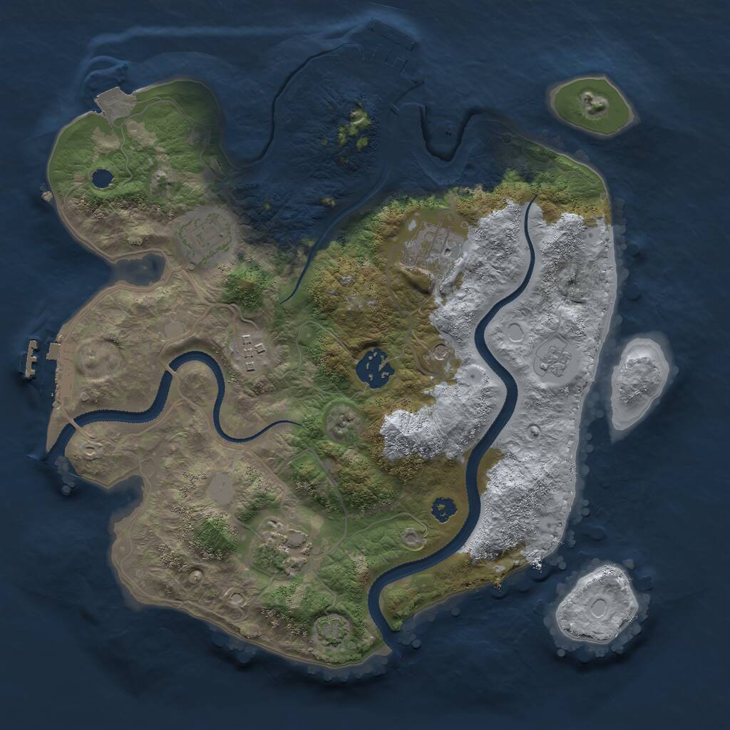 Rust Map: Procedural Map, Size: 3000, Seed: 52819, 11 Monuments