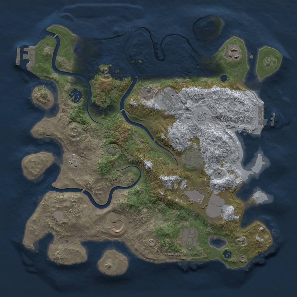 Rust Map: Procedural Map, Size: 3500, Seed: 1551736989, 14 Monuments