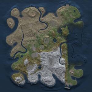 Thumbnail Rust Map: Procedural Map, Size: 3500, Seed: 1816457662, 15 Monuments