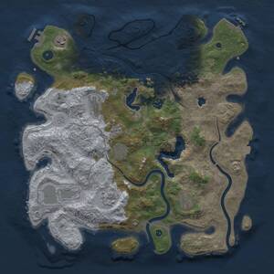 Thumbnail Rust Map: Procedural Map, Size: 4000, Seed: 147460261, 14 Monuments
