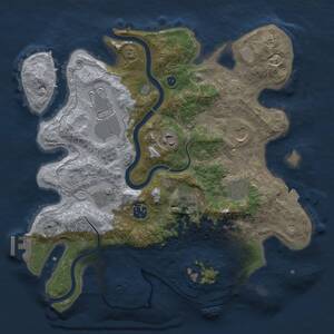 Thumbnail Rust Map: Procedural Map, Size: 3500, Seed: 1610758209, 14 Monuments