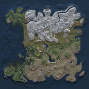 Thumbnail Rust Map: Procedural Map, Size: 4800, Seed: 975433408, 17 Monuments