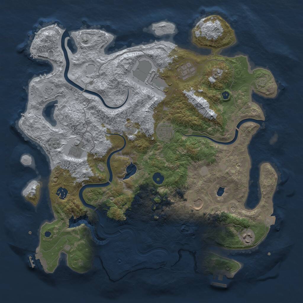 Rust Map: Procedural Map, Size: 4000, Seed: 139832544, 14 Monuments
