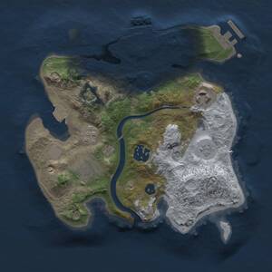 Thumbnail Rust Map: Procedural Map, Size: 2500, Seed: 1663527606, 10 Monuments