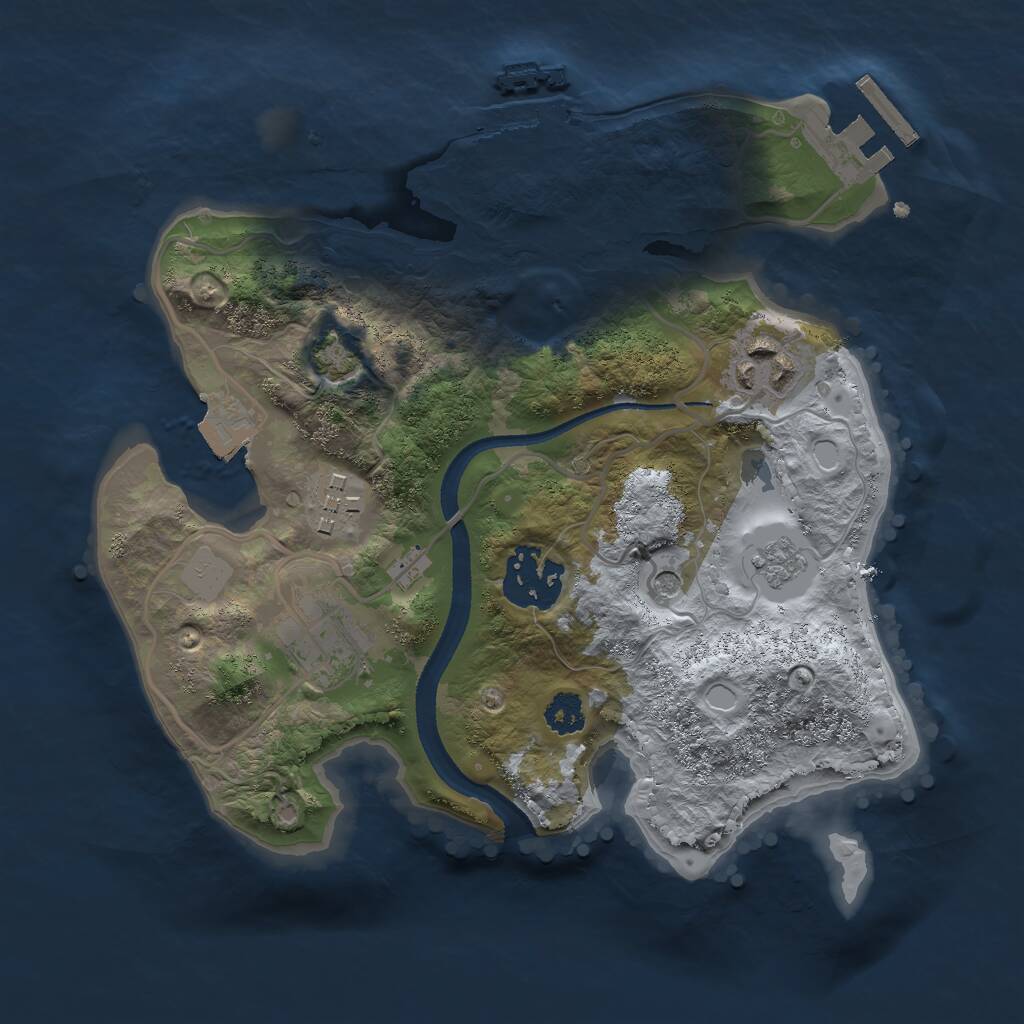 Rust Map: Procedural Map, Size: 2500, Seed: 1663527606, 10 Monuments