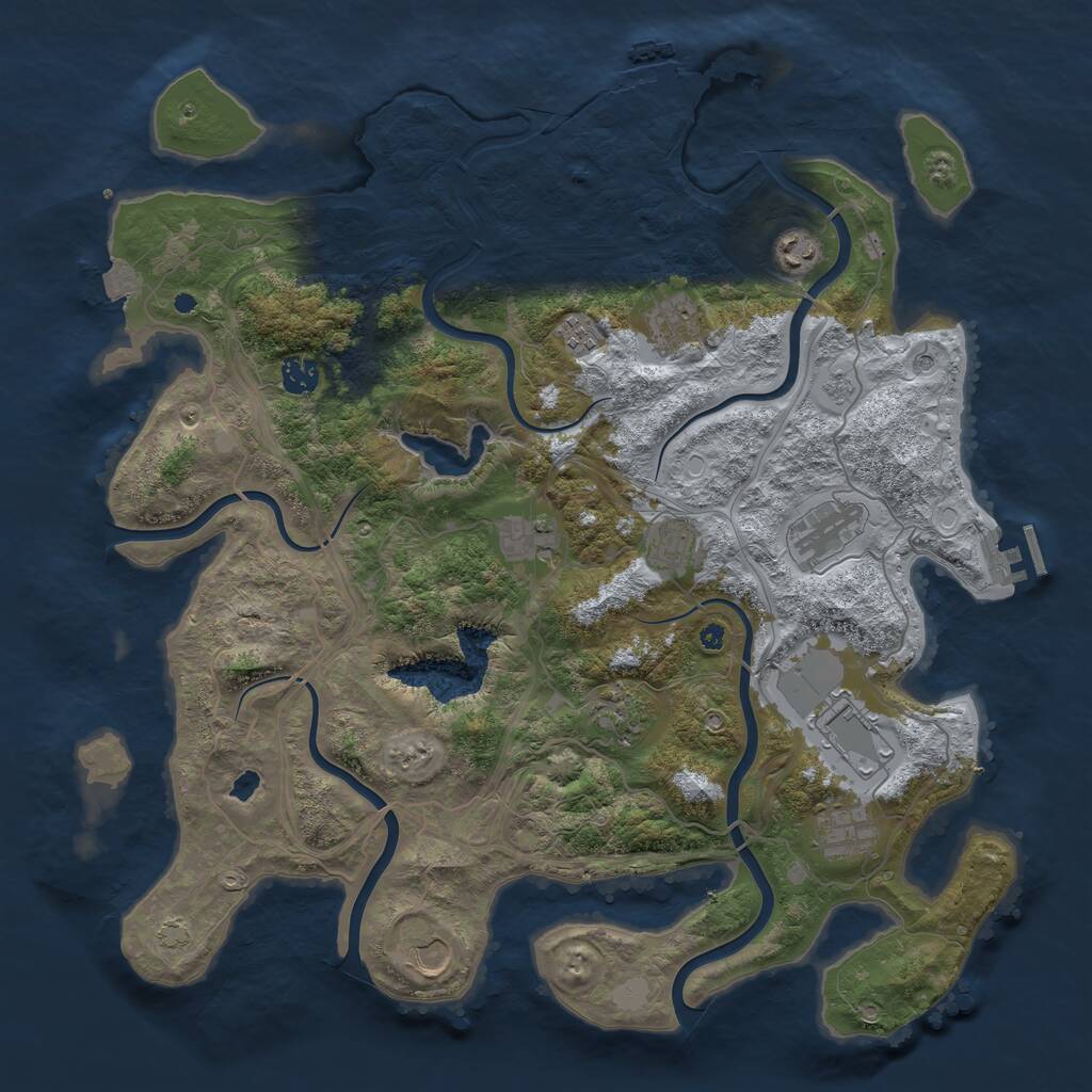 Rust Map: Procedural Map, Size: 4250, Seed: 331140970, 17 Monuments