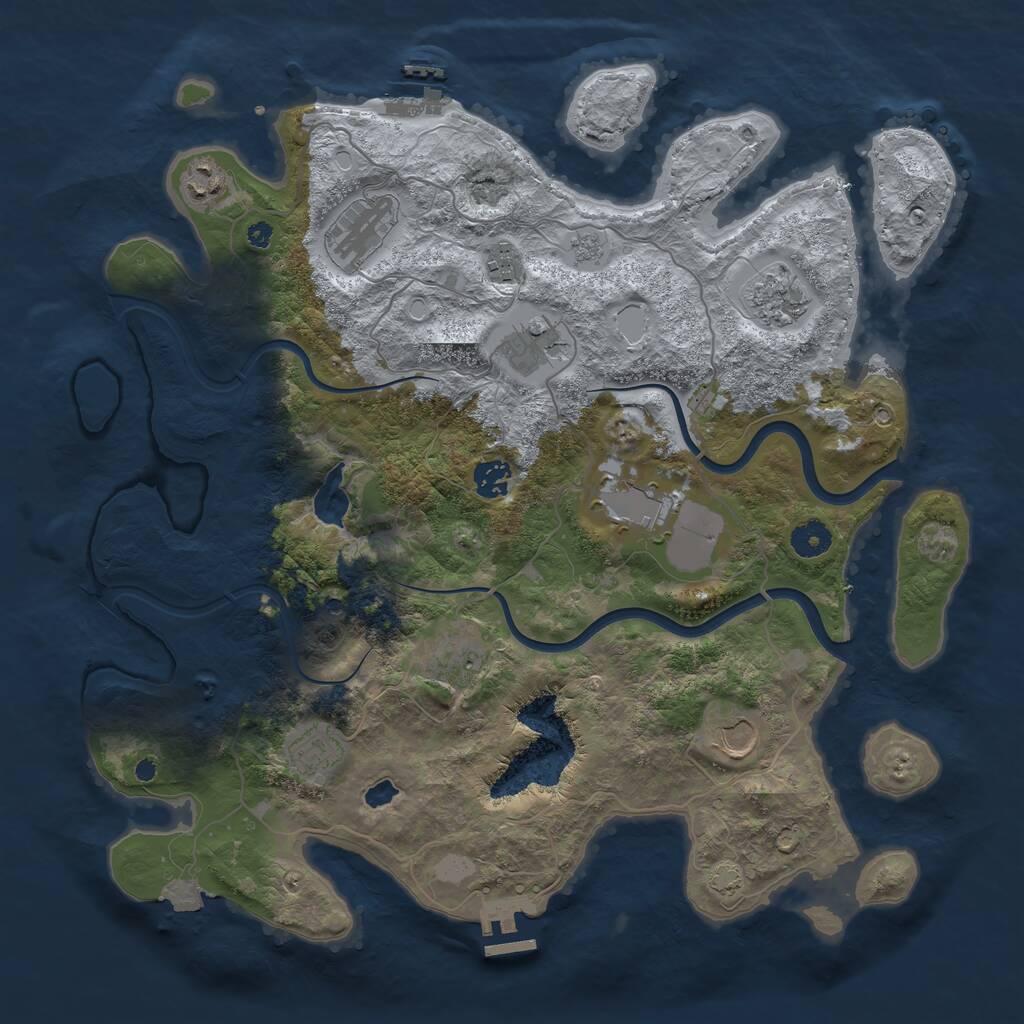 Rust Map: Procedural Map, Size: 4000, Seed: 1781256870, 16 Monuments