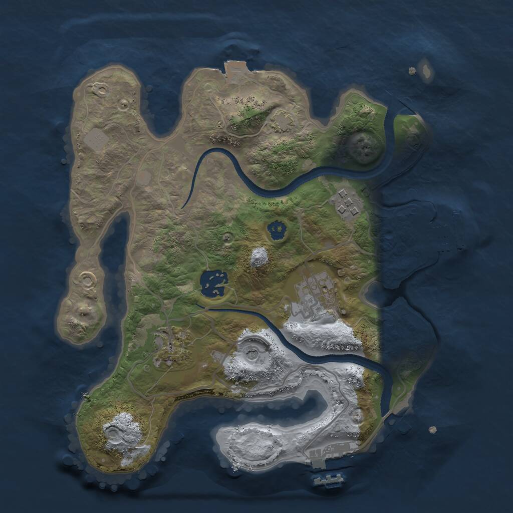 Rust Map: Procedural Map, Size: 2700, Seed: 1838209829, 9 Monuments