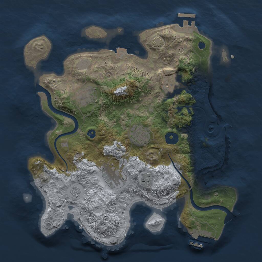 Rust Map: Procedural Map, Size: 3000, Seed: 1511076592, 11 Monuments