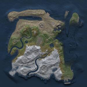 Thumbnail Rust Map: Procedural Map, Size: 3000, Seed: 1222466106, 9 Monuments