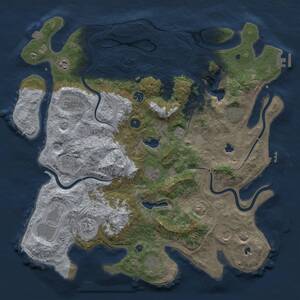 Thumbnail Rust Map: Procedural Map, Size: 4500, Seed: 761727994, 17 Monuments