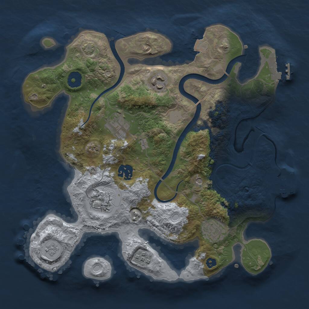 Rust Map: Procedural Map, Size: 3000, Seed: 1774081715, 12 Monuments
