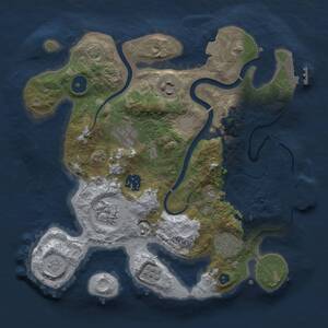 Thumbnail Rust Map: Procedural Map, Size: 3000, Seed: 1774081715, 12 Monuments