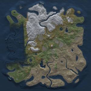 Thumbnail Rust Map: Procedural Map, Size: 4500, Seed: 777666777, 17 Monuments