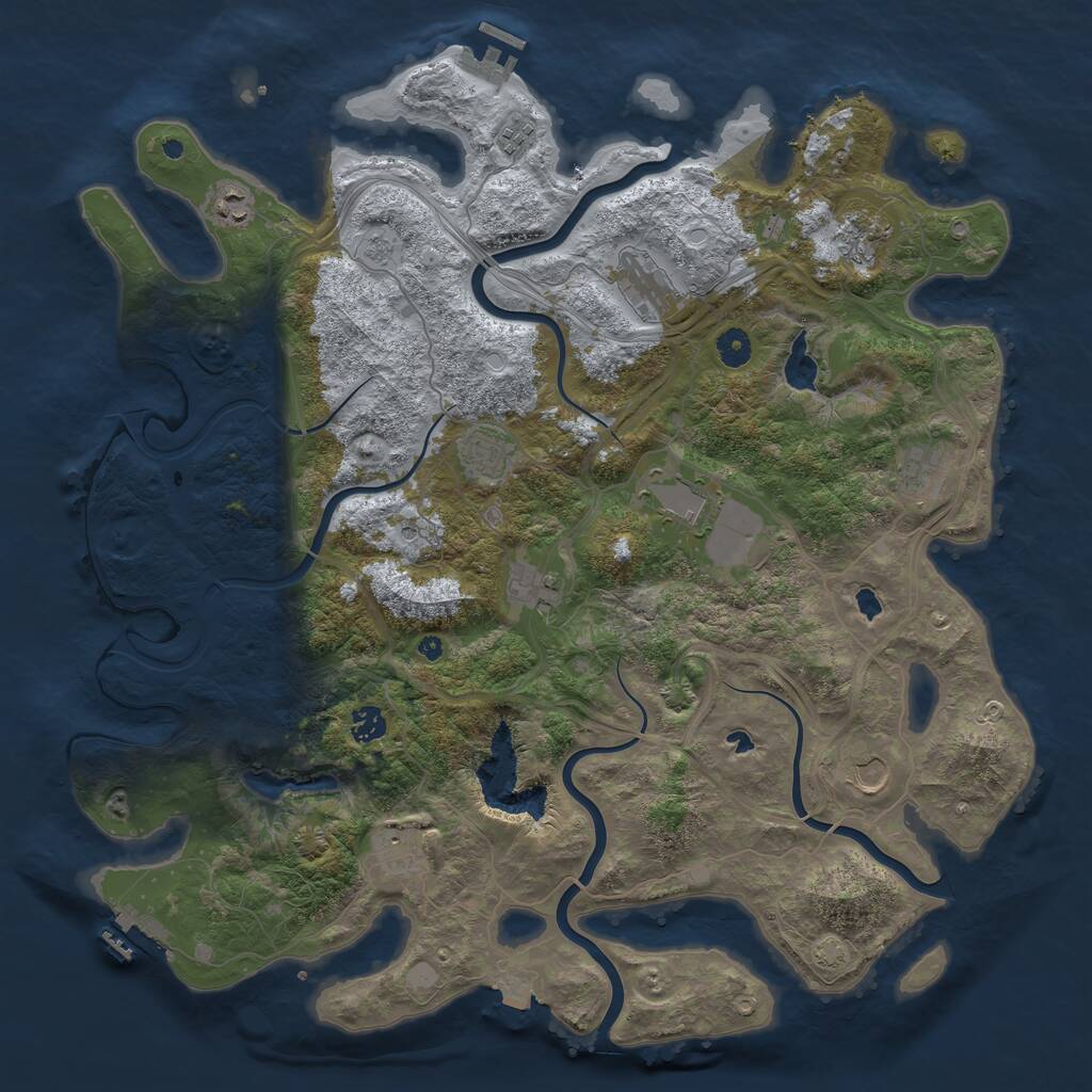 Rust Map: Procedural Map, Size: 4500, Seed: 777666777, 17 Monuments