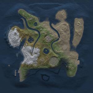 Thumbnail Rust Map: Procedural Map, Size: 2500, Seed: 2060643898, 7 Monuments
