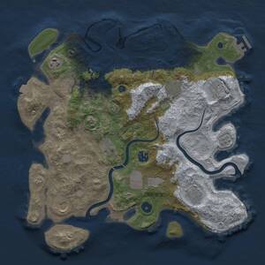 Thumbnail Rust Map: Procedural Map, Size: 3750, Seed: 1625839515, 15 Monuments