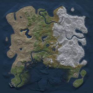 Thumbnail Rust Map: Procedural Map, Size: 4500, Seed: 27570489, 16 Monuments