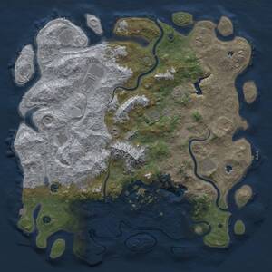 Thumbnail Rust Map: Procedural Map, Size: 5000, Seed: 1210916780, 17 Monuments