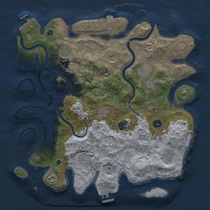 Thumbnail Rust Map: Procedural Map, Size: 3750, Seed: 954008176, 16 Monuments