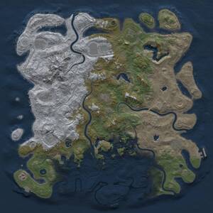 Thumbnail Rust Map: Procedural Map, Size: 5000, Seed: 2475466, 17 Monuments