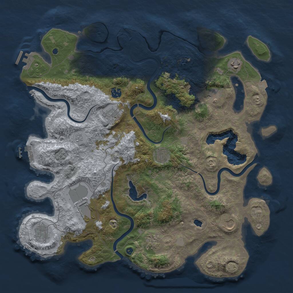 Rust Map: Procedural Map, Size: 4200, Seed: 1167164507, 16 Monuments