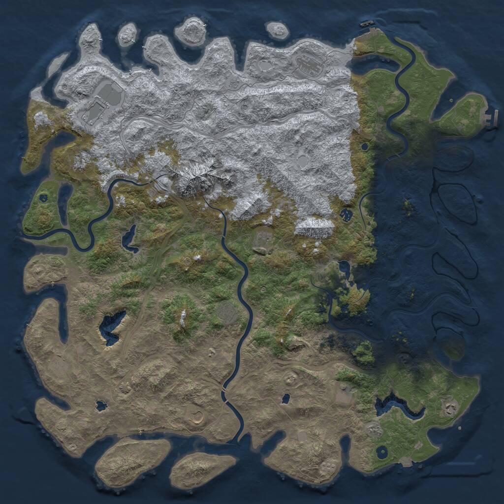 Rust Map: Procedural Map, Size: 6000, Seed: 219313939, 17 Monuments