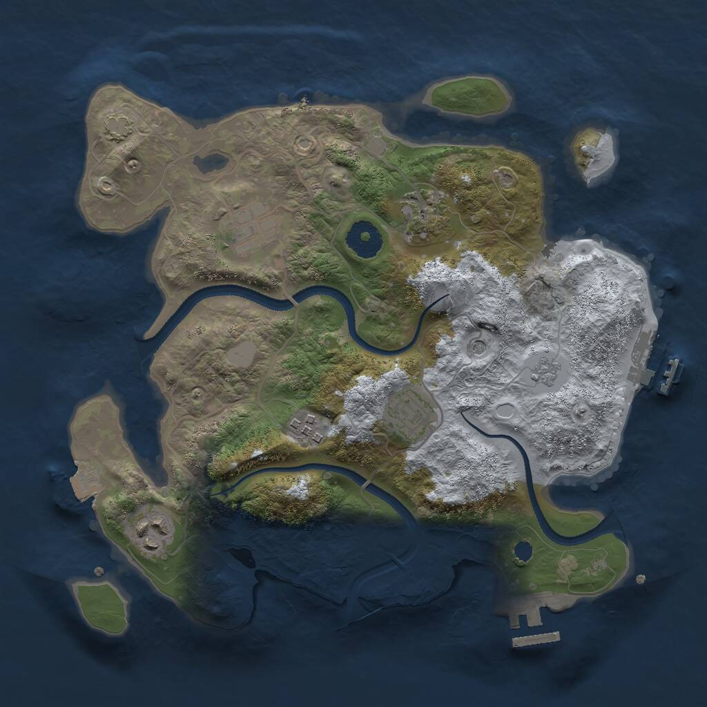 Rust Map: Procedural Map, Size: 2999, Seed: 599278208, 11 Monuments