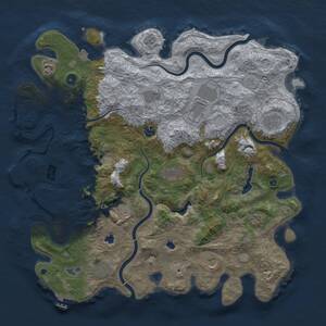 Thumbnail Rust Map: Procedural Map, Size: 4500, Seed: 1417240668, 17 Monuments