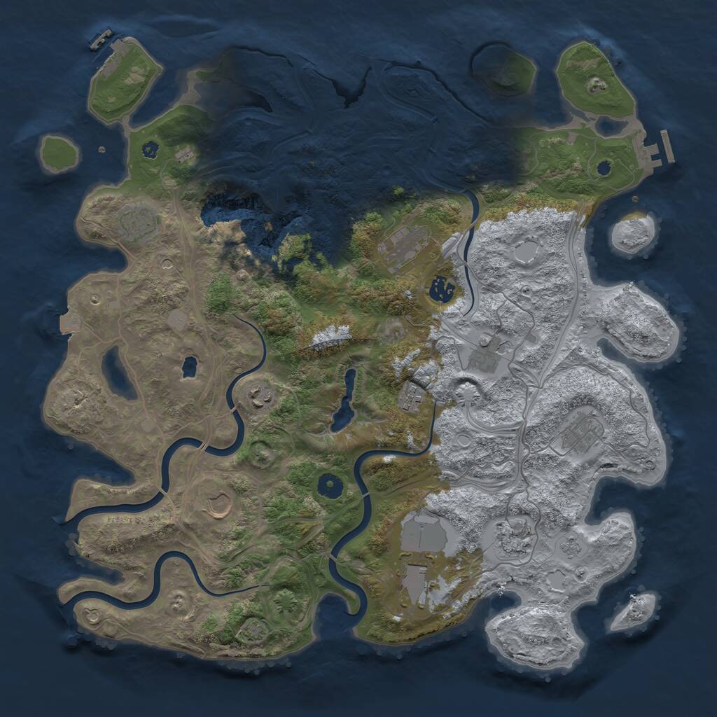 Rust Map: Procedural Map, Size: 4250, Seed: 1585925581, 16 Monuments
