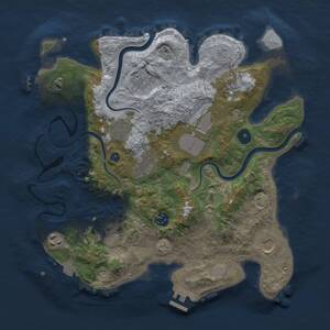 Thumbnail Rust Map: Procedural Map, Size: 3500, Seed: 1763163611, 16 Monuments