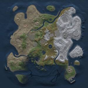 Thumbnail Rust Map: Procedural Map, Size: 3500, Seed: 1533176216, 15 Monuments