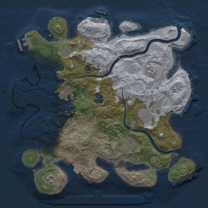 Thumbnail Rust Map: Procedural Map, Size: 3500, Seed: 1753248562, 14 Monuments